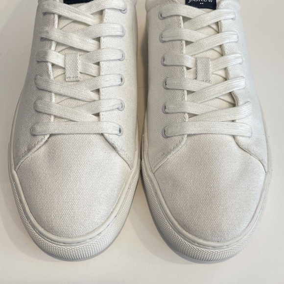 J. Crew White Road Trip Canvas Sneakers Womens Size 9 Casual Low Top Tennis Shoe - Picture 9 of 14